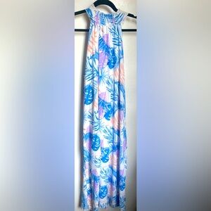 Never worn! Pink Lily halter maxi tropical dress, size large